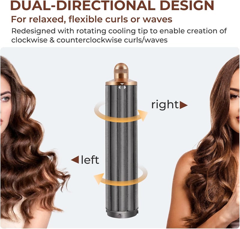 AIKOLZON 40mm/1.6" Long Barrel Attachment for Dyson Airwrap Compatible - Adjustable Bidirectional Curling, Heat-Resistant Material, Instant Use for Voluminous - Image 3
